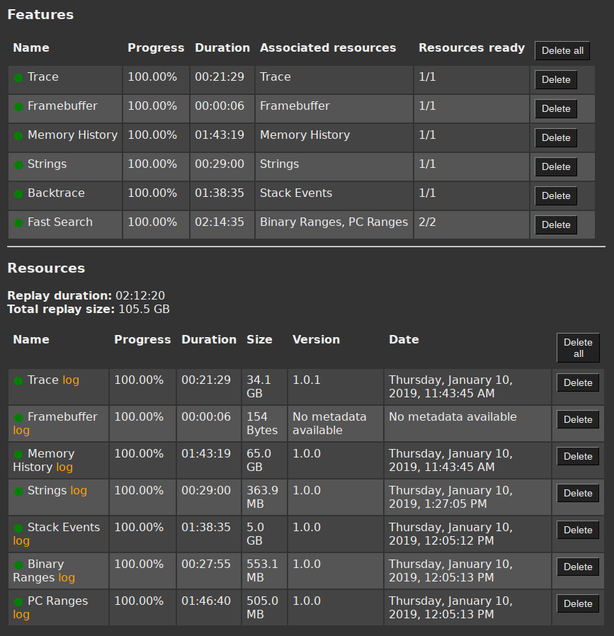 Replay statistics