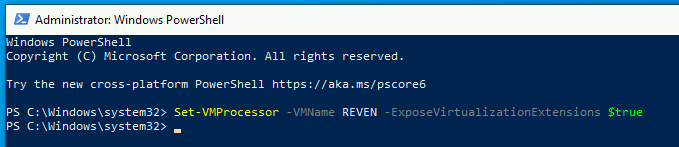 Hyper-V activate nested