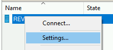 Hyper-V settings